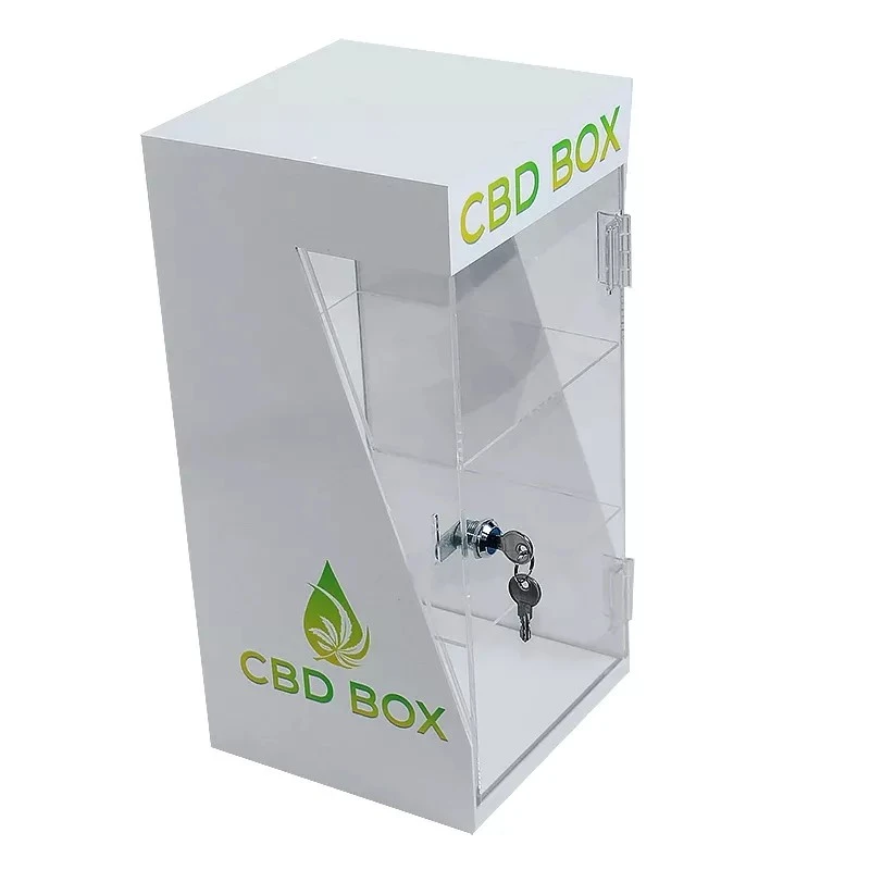 White luminescent electronic atomizer display cabinet with lock vape