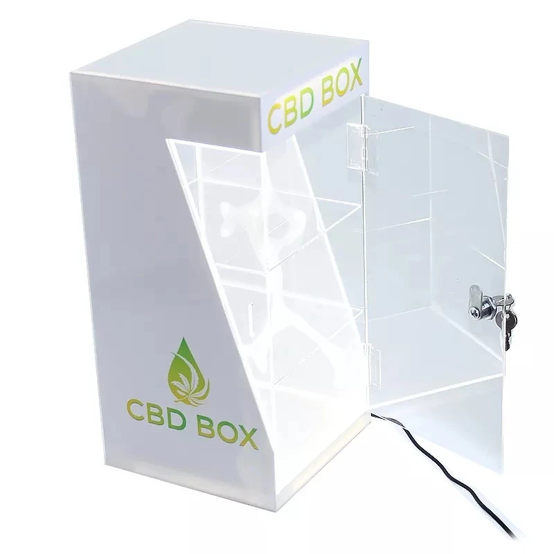 White luminescent electronic atomizer display cabinet with lock White luminescent electronic atomizer display cabinet with lock