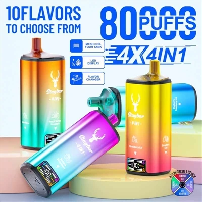 Stag Bar 4in1 80000 Puffs: Mentakrifkan Semula Pengalaman Tinggi-rokok E-puff...