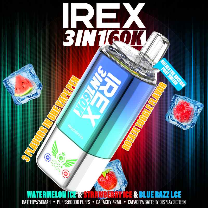 Watermelon ice Strawberry ice Blue Razz lceIREX 3in1 60000 Watermelon ice Strawberry ice Blue Razz lceIREX 3in1 60000