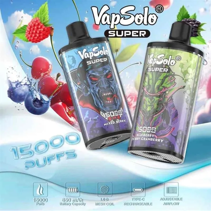 Vapsolo-Super-15000-Puff-Rechargeable-Vapes-Mesh-Coil-2-Nicotine-E-Cigarette-Populars-Custom-Logo_VapSolo SUPER 15000