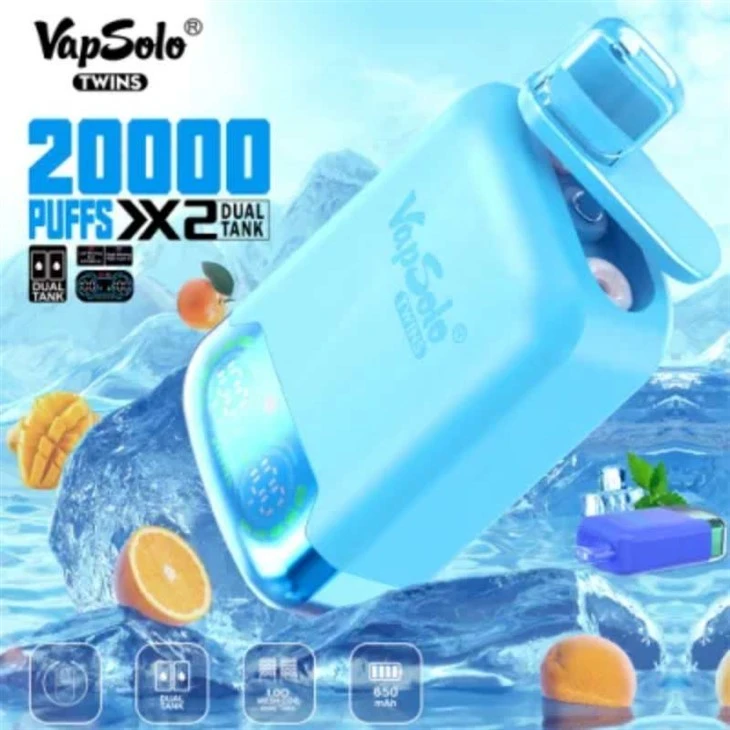 VapSolo Twins 20000 Puffs Dual Flavors VapSolo Twins 20000 Puffs Dual Flavors